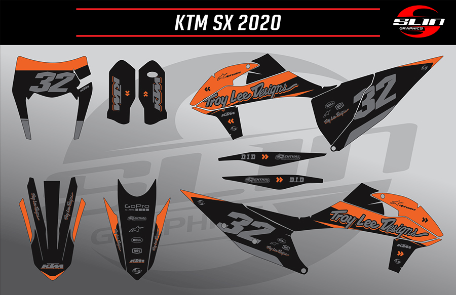 Kit Adesivo Ktm 250/350/450 – Troy Lee Design Black Race Edition